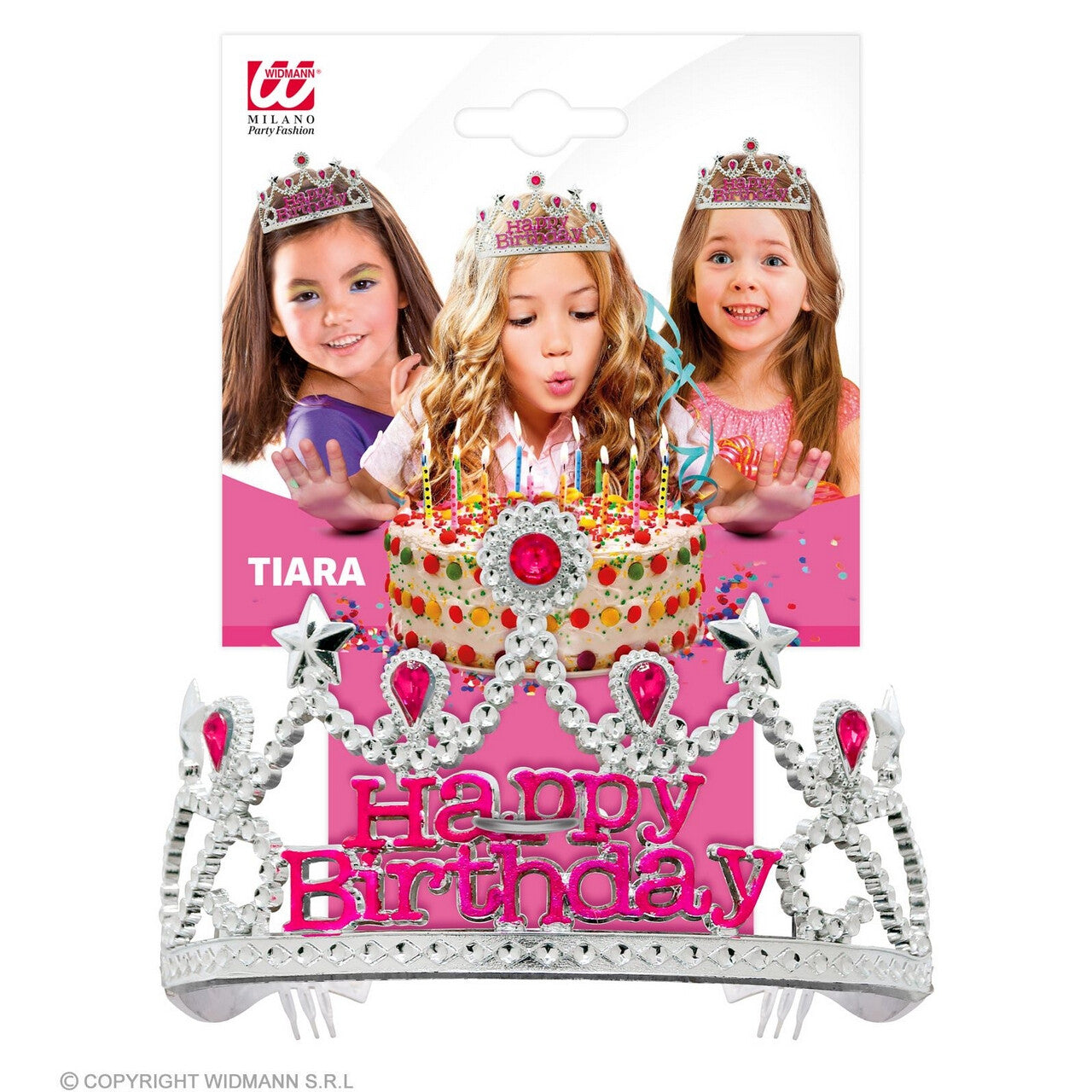 Op deze afbeelding zie je een Accessoires, van het merk Widmann. Happy Birthday Girl Tiara Kind