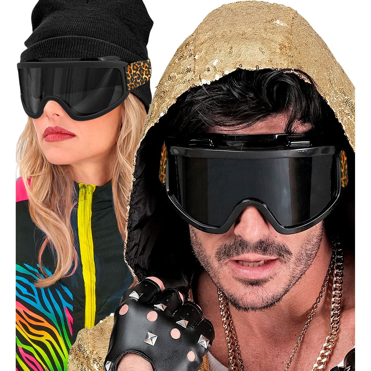 Op deze afbeelding zie je een Accessoires, van het merk Widmann. Panter Slick Ski Bril