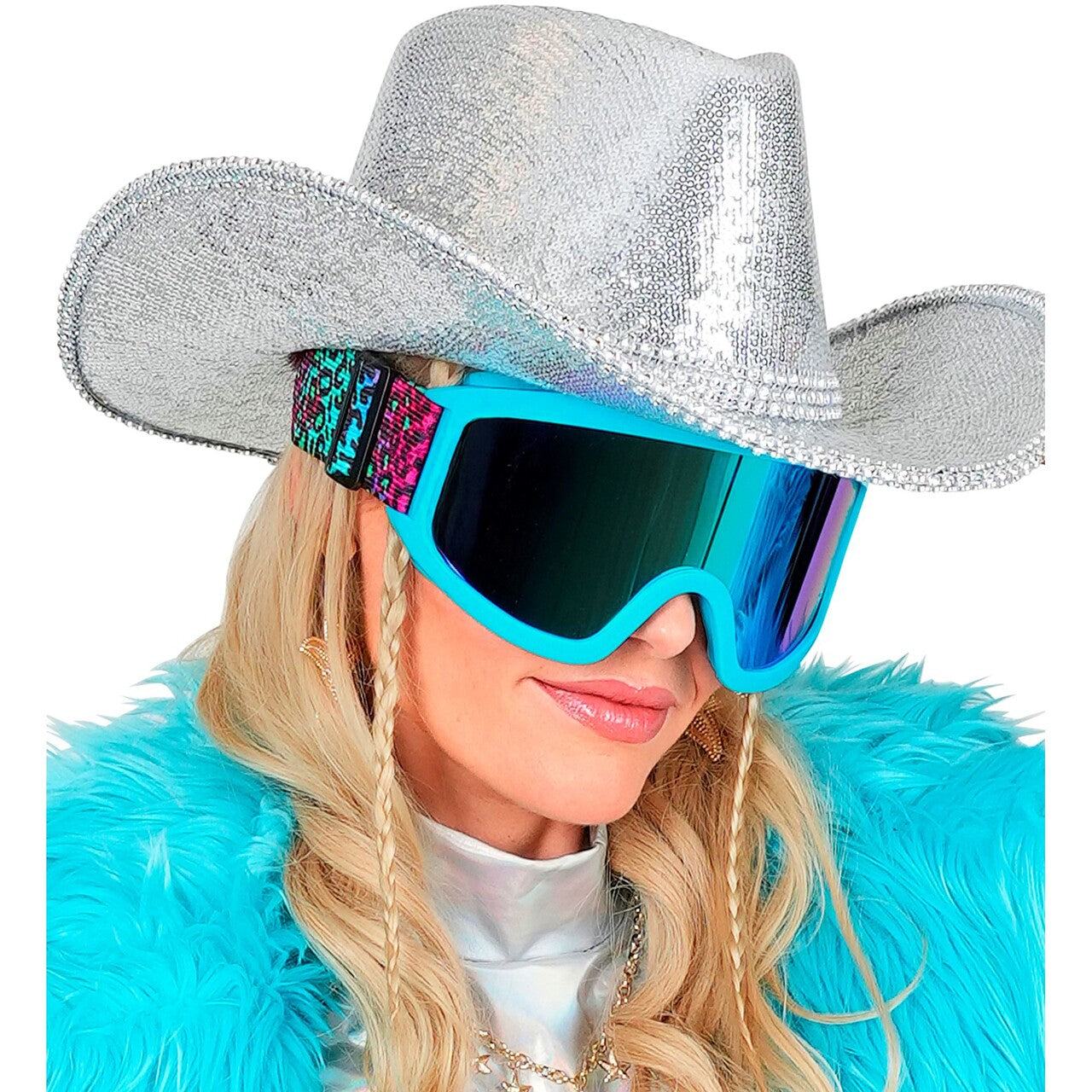Op deze afbeelding zie je een Accessoires, van het merk Widmann. Blue Ice Panter Ski Bril