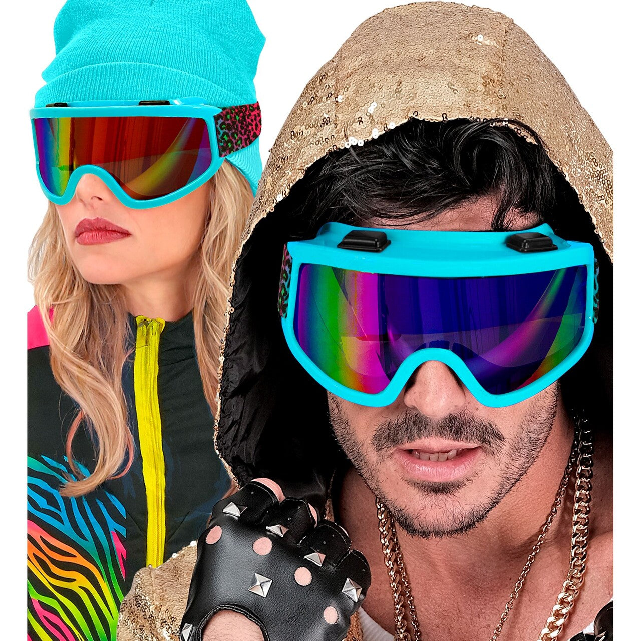 Op deze afbeelding zie je een Accessoires, van het merk Widmann. Blue Ice Panter Ski Bril