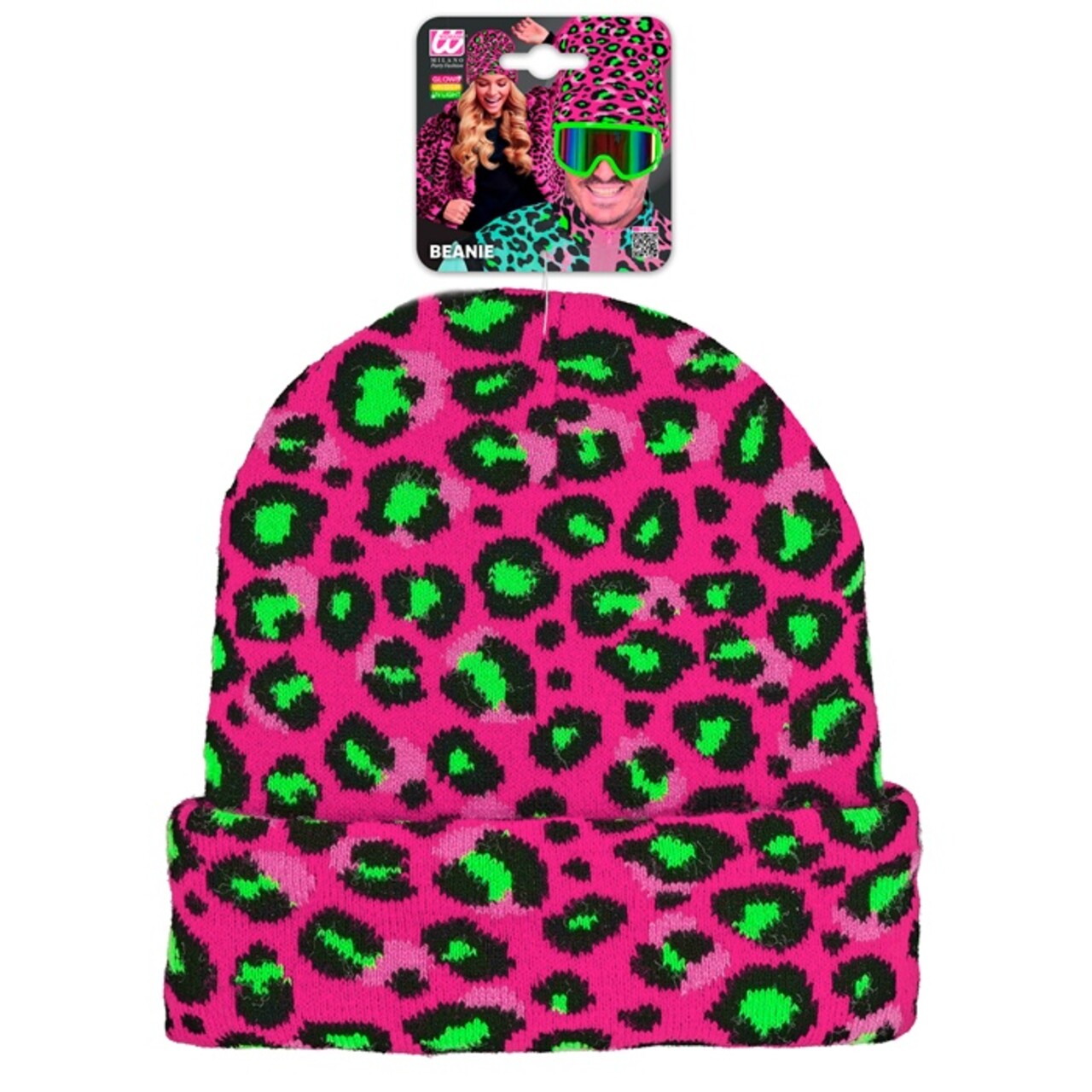 Op deze afbeelding zie je een Accessoires, van het merk Widmann. Pink Leopard Muts