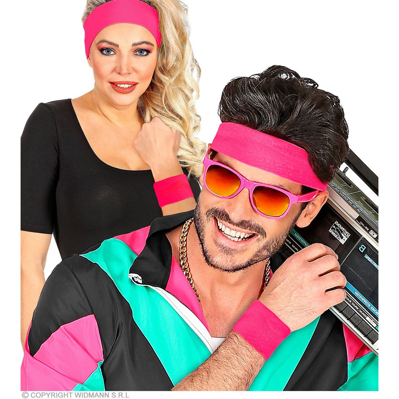 Op deze afbeelding zie je een Accessoires, van het merk Widmann. Not Afraid To Move Zweetband Pols Neon Roze