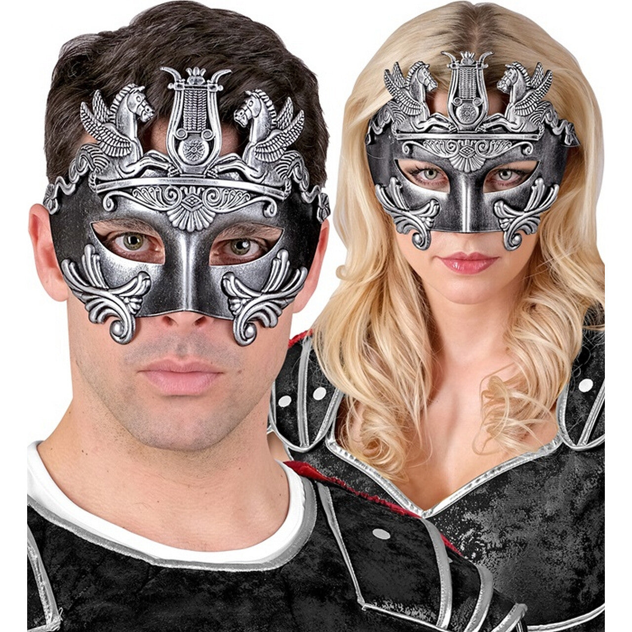 Op deze afbeelding zie je een Accessoires, van het merk Widmann. Romeinse Rijk Oogmasker Zilver