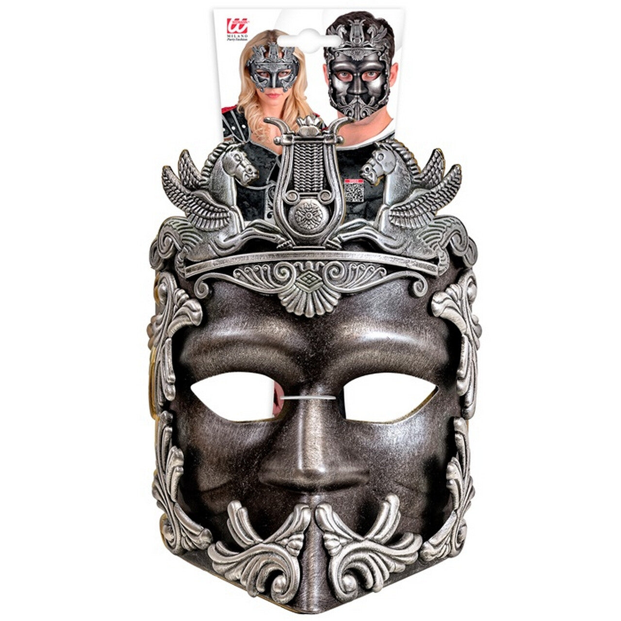 Op deze afbeelding zie je een Accessoires, van het merk Widmann. Victory Of Greece Masker Zilver