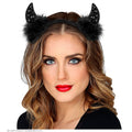 Cercles à Cheveux Noirs Avec Cornes De Diable à Paillettes