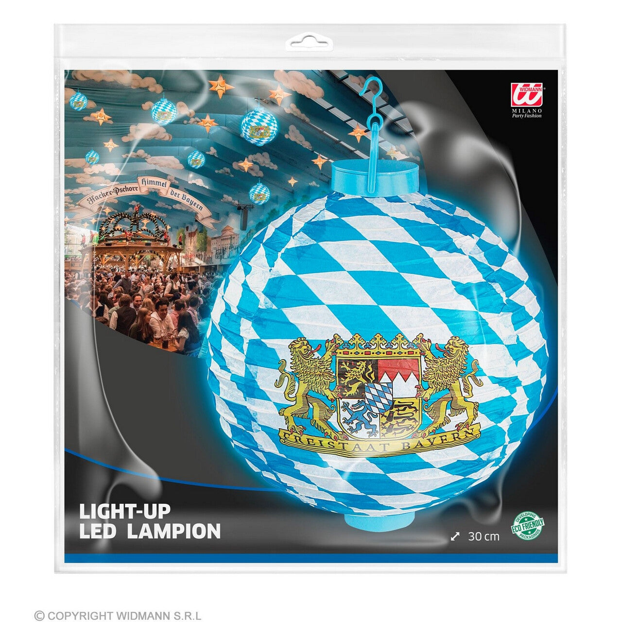 Op deze afbeelding zie je een Decoratie, van het merk Widmann. Lampion Met Verlichting Oktoberfest Beiern
