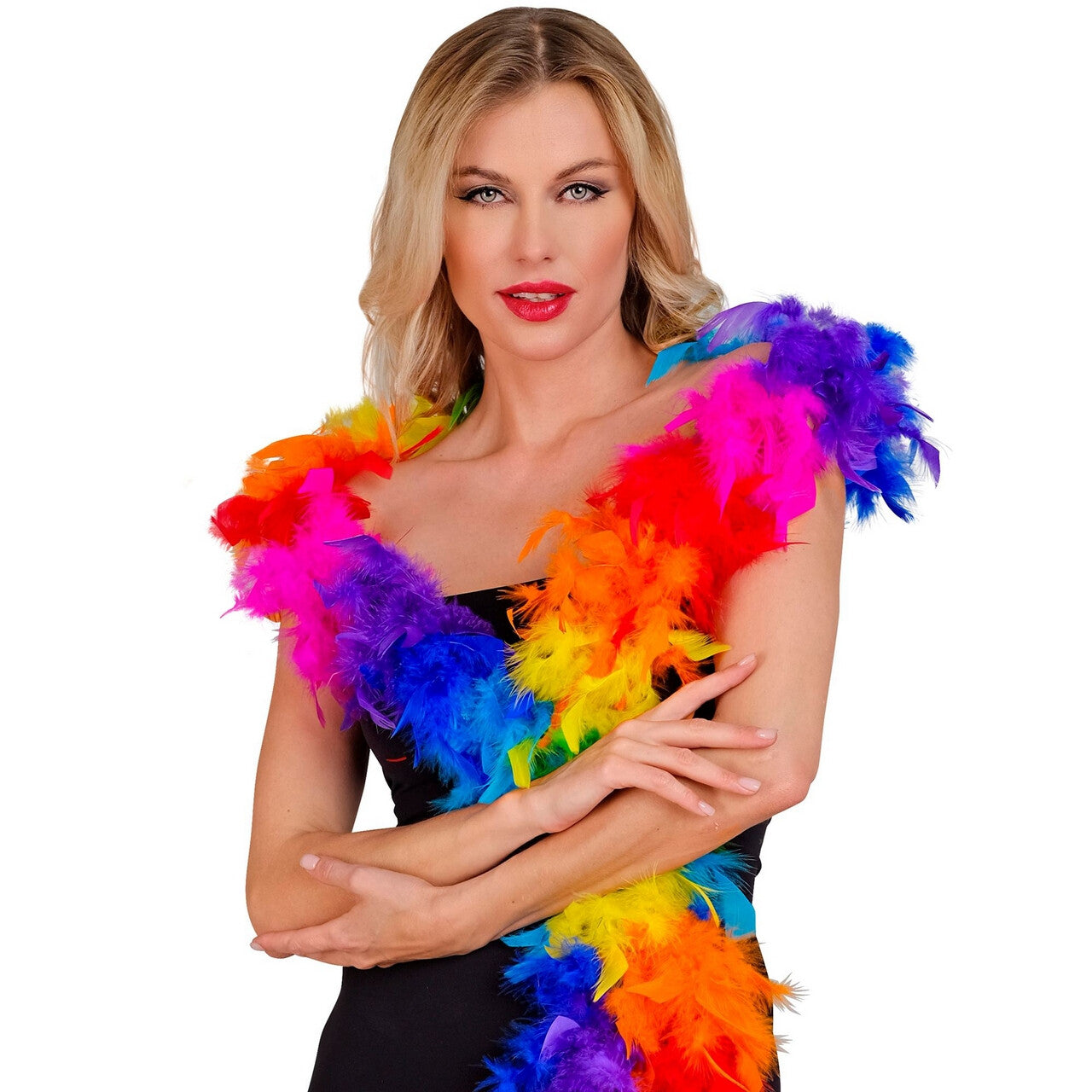 Op deze afbeelding zie je een Accessoires, van het merk Widmann. Boa Rainbow 180 Centimeter 50 Gram