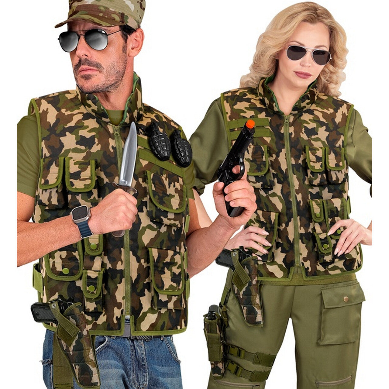 Op deze afbeelding zie je een Accessoires, van het merk Widmann. Enkele Holster Camo Groen