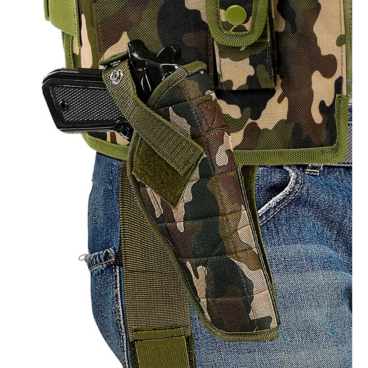 Op deze afbeelding zie je een Accessoires, van het merk Widmann. Enkele Holster Camo Groen