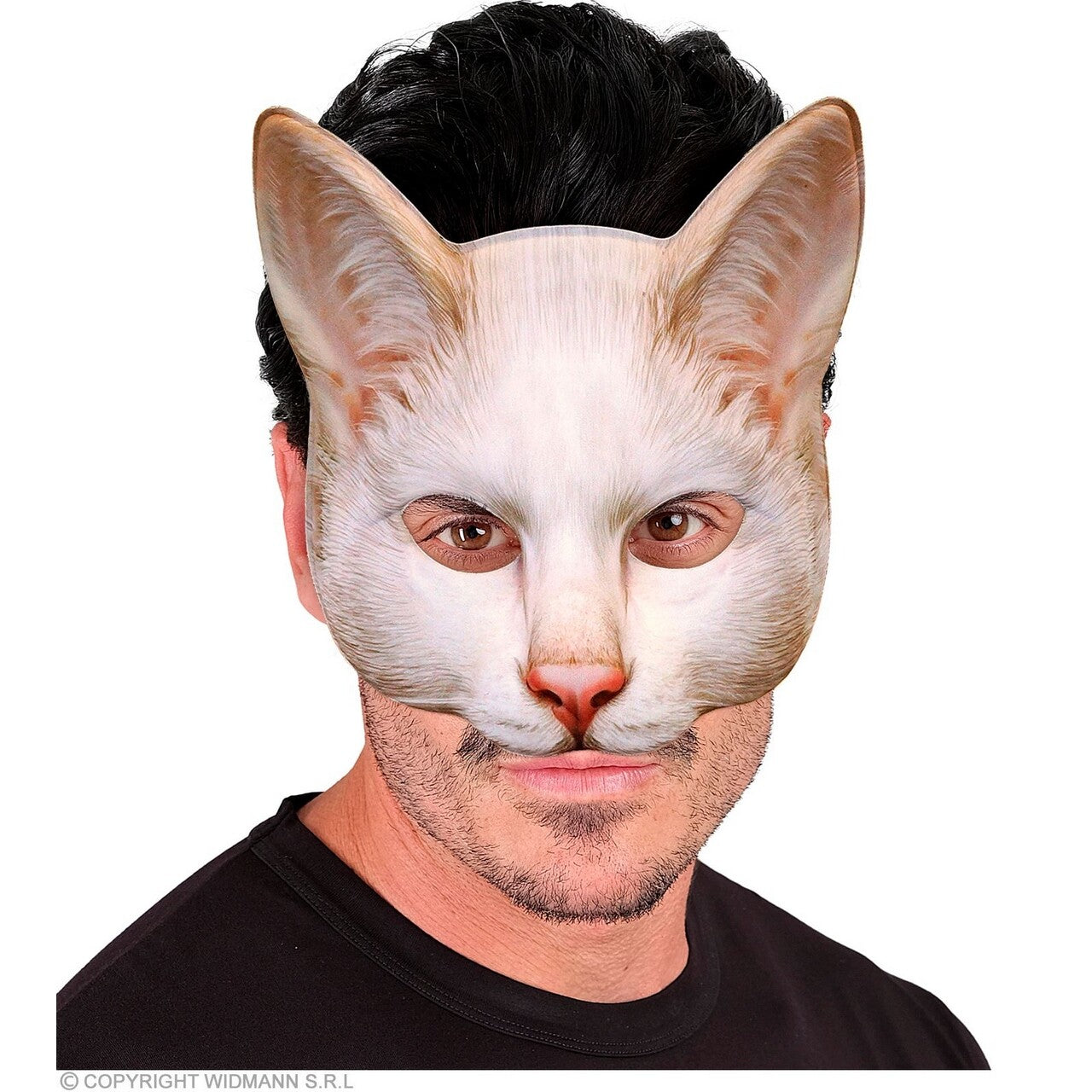 Op deze afbeelding zie je een Accessoires, van het merk Widmann. Masker Witte Kat
