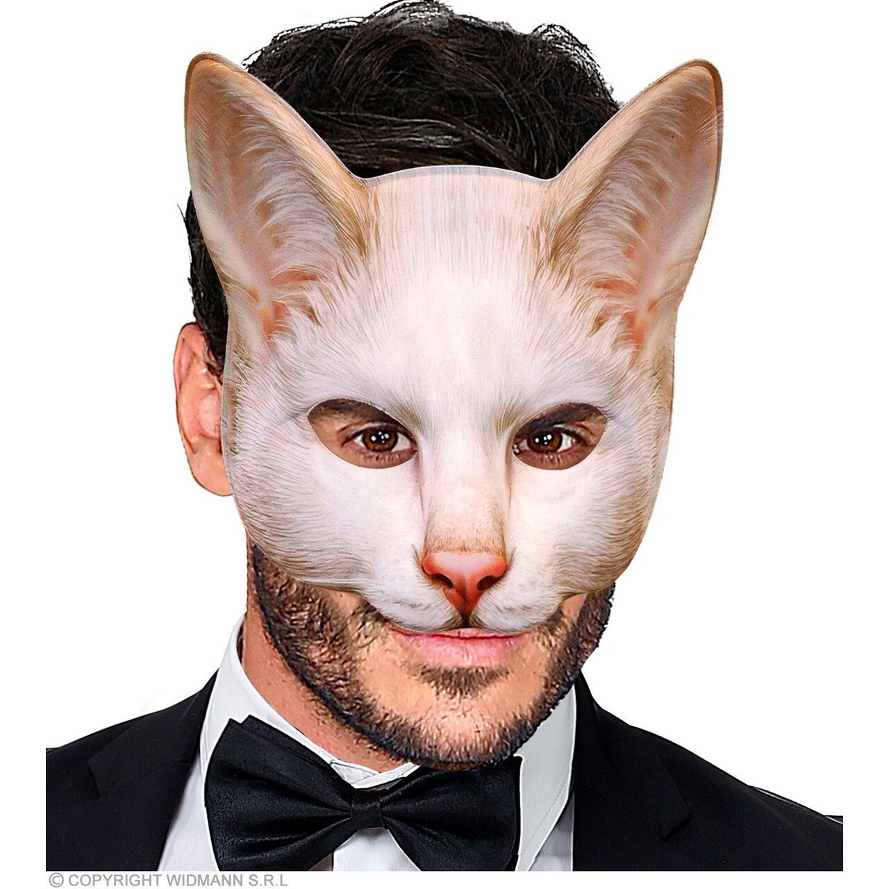 Op deze afbeelding zie je een Accessoires, van het merk Widmann. Masker Witte Kat
