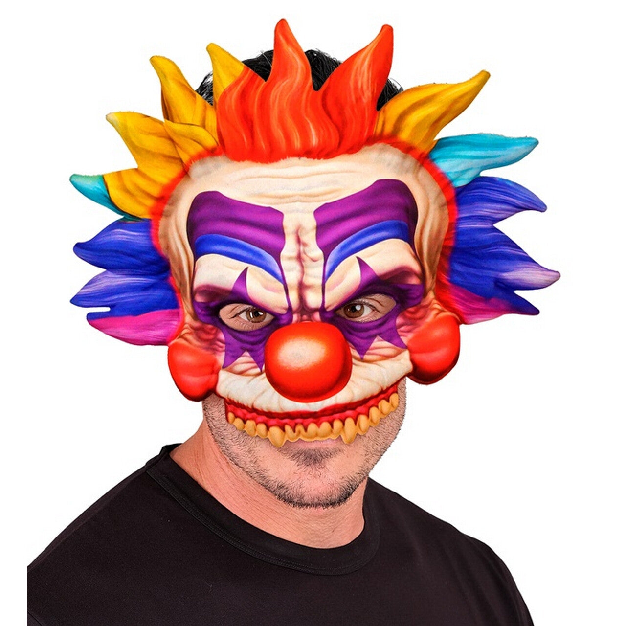 Op deze afbeelding zie je een Accessoires, van het merk Widmann. Regenboog Killer Clown Masker