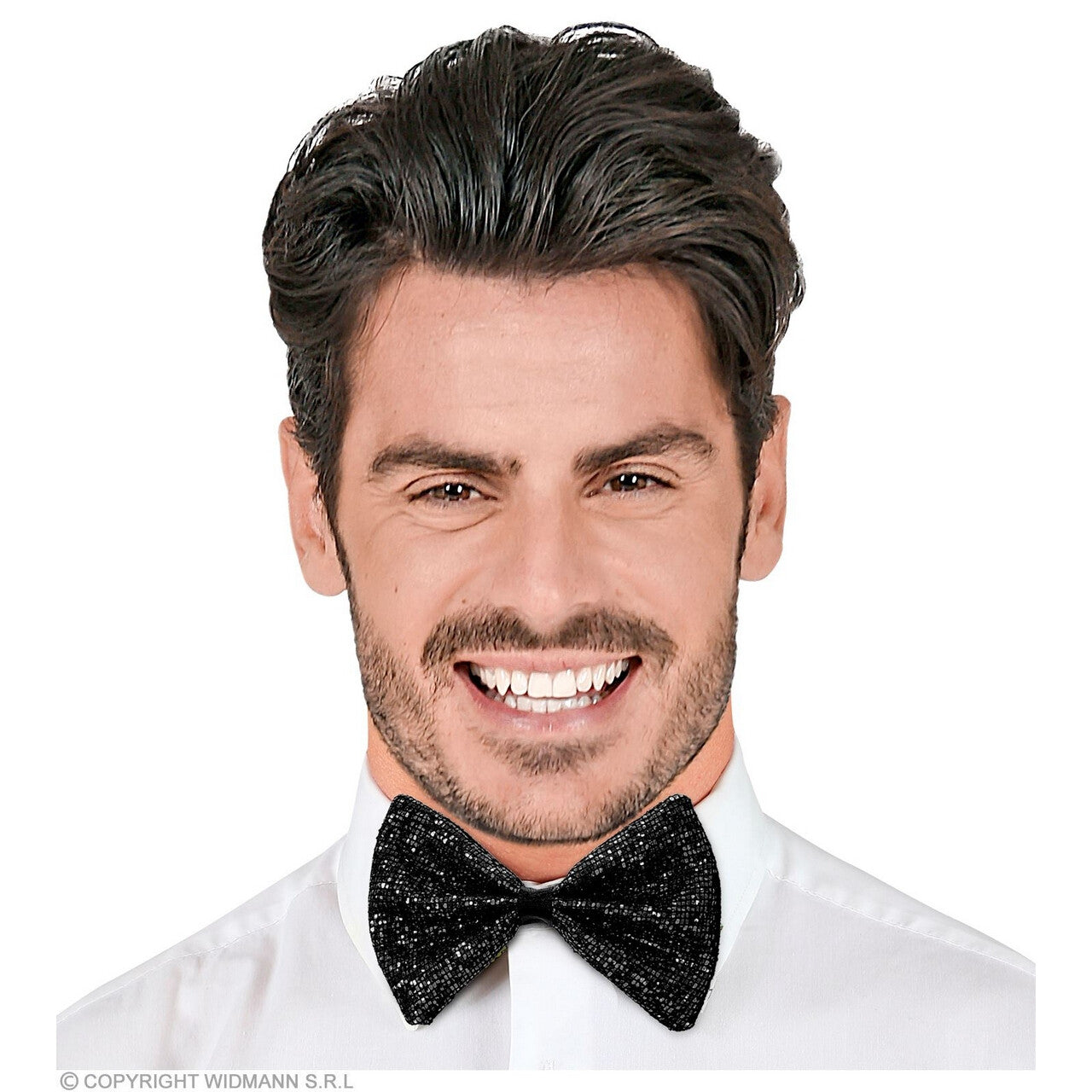 Op deze afbeelding zie je een Accessoires, van het merk Widmann. Schitterende Glinster Vlinderdas Zwart