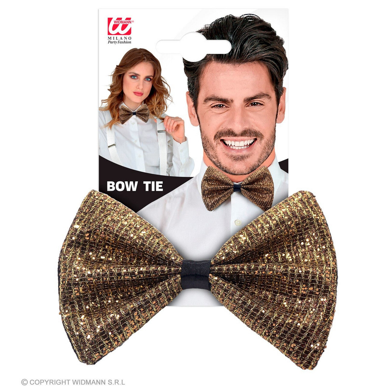 Op deze afbeelding zie je een Accessoires, van het merk Widmann. Schitterende Gouden Vlinderdas Met Glinsters