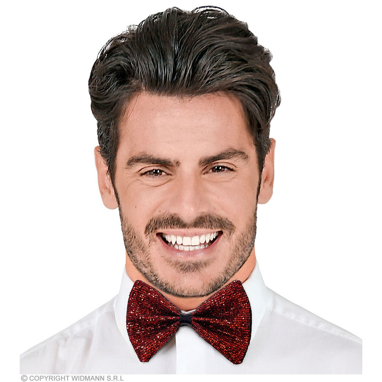 Op deze afbeelding zie je een Accessoires, van het merk Widmann. Rode Vlinderdas Met Glinsters