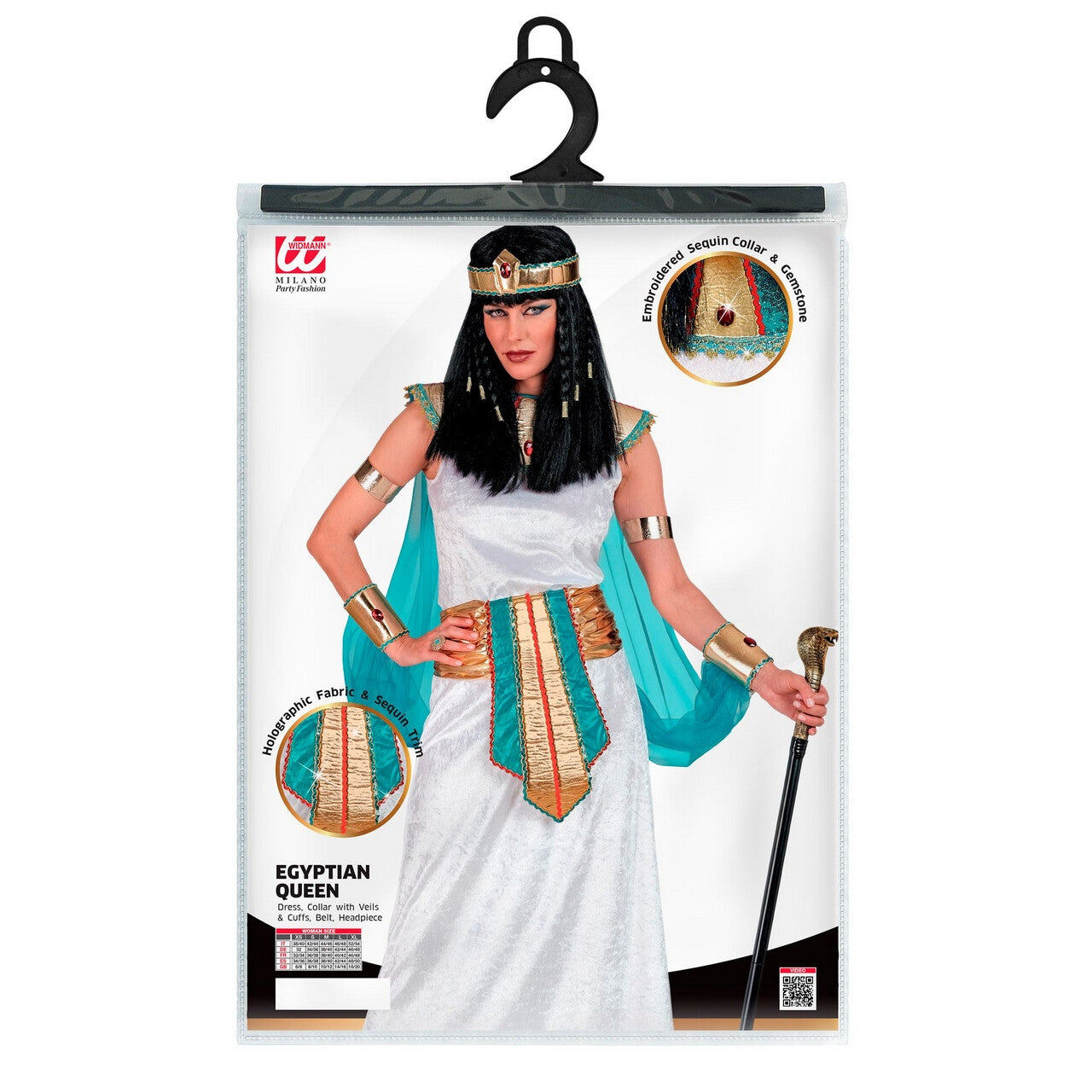 Op deze afbeelding zie je een Kostuums, van het merk Widmann. Beeldschone Koningin Van Egypte Cleo Vrouw Kostuum