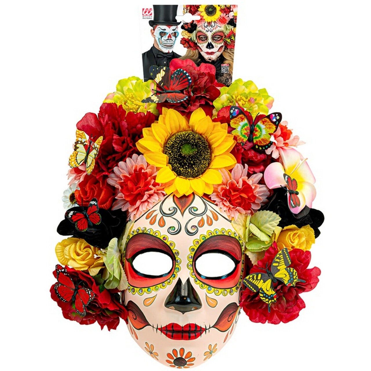 Op deze afbeelding zie je een Accessoires, van het merk Widmann. Masker Dag Van De Doden Bloemen