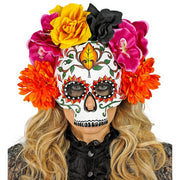 Op deze afbeelding zie je een Accessoires, van het merk Widmann. Masker Des Doods Met Bloemen