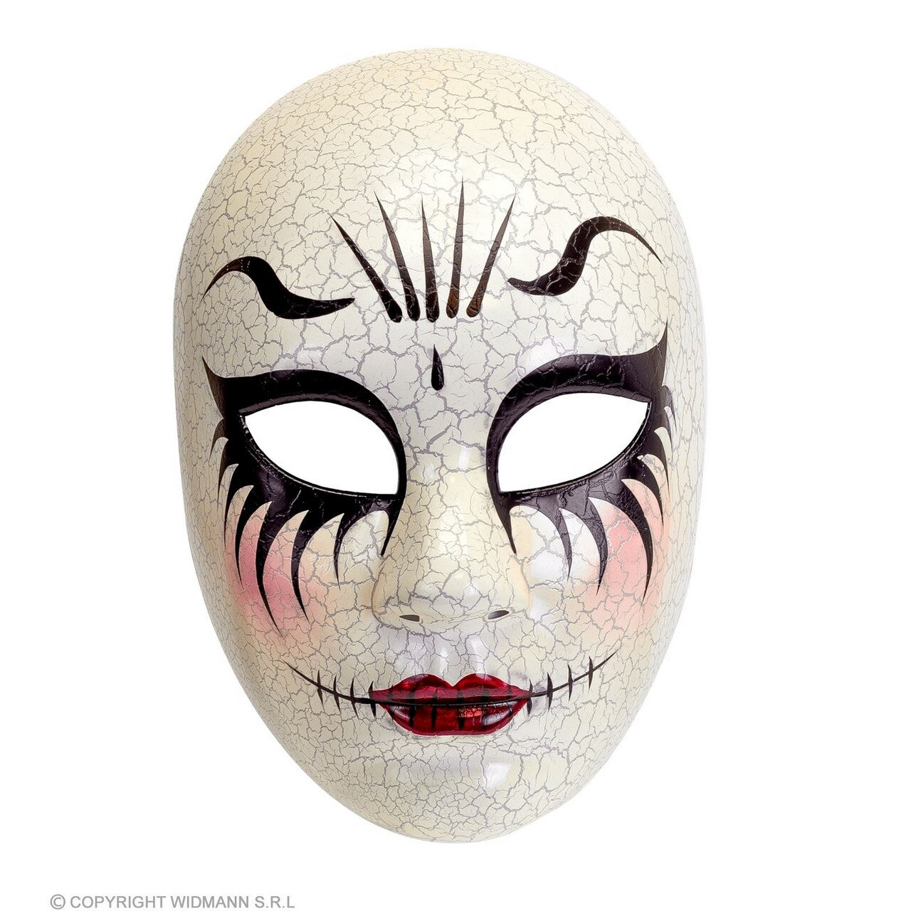 Op deze afbeelding zie je een Accessoires, van het merk Widmann. Masker Theater Gebarsten Gezicht Vrouw