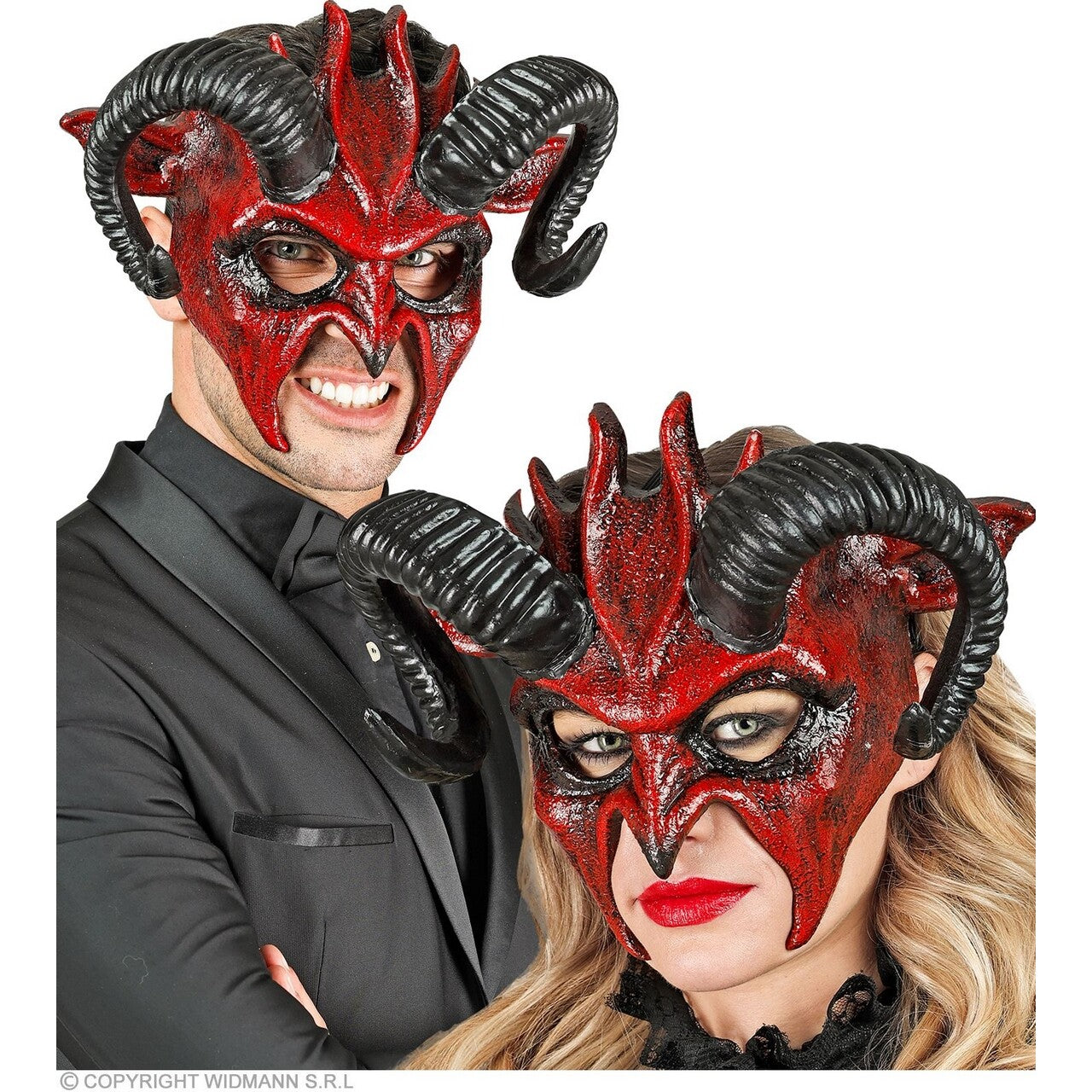 Op deze afbeelding zie je een Accessoires, van het merk Widmann. Masker Theater Duivel Satan