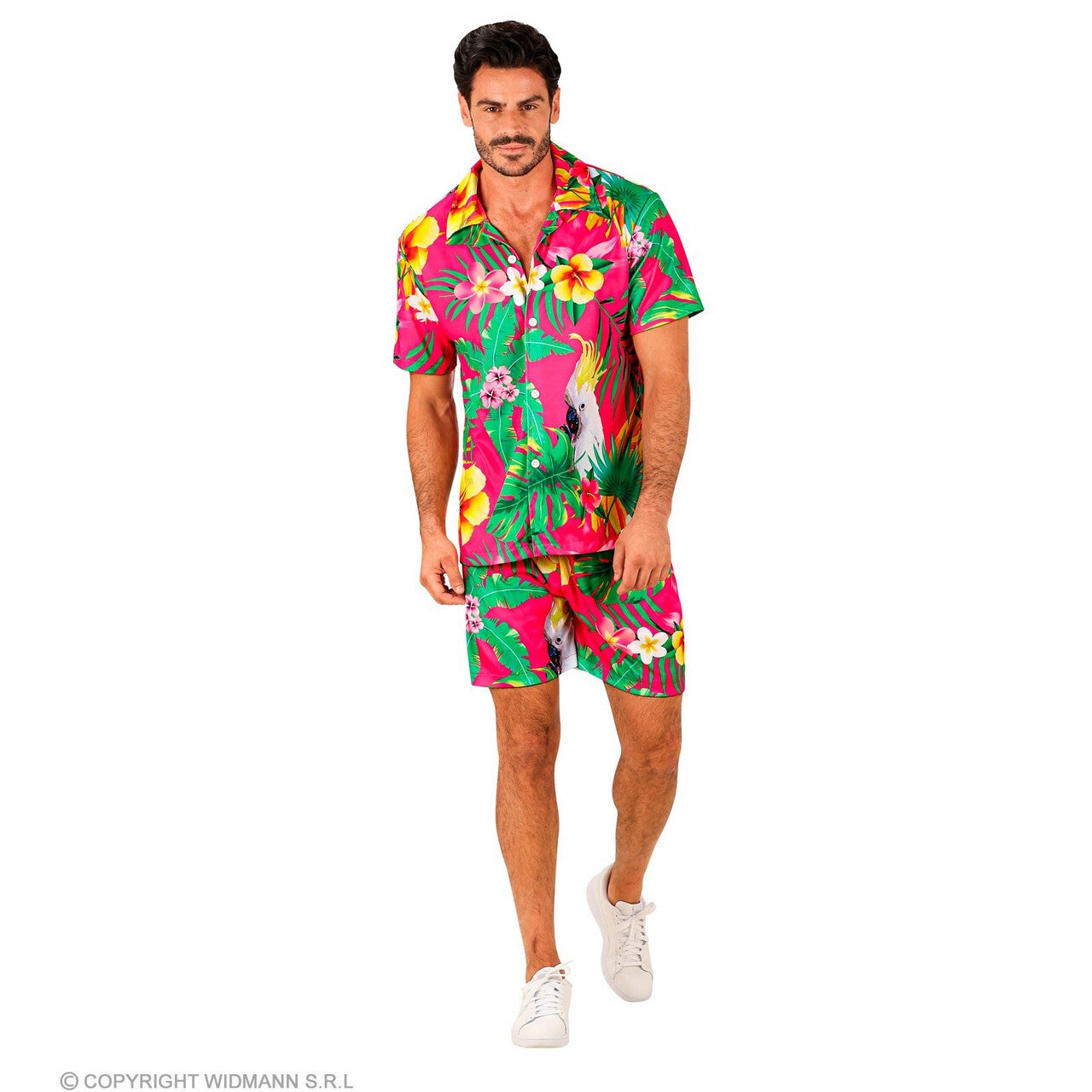 Op deze afbeelding zie je een Kostuums, van het merk Widmann. Tropical Summer Heat Roze Man Kostuum