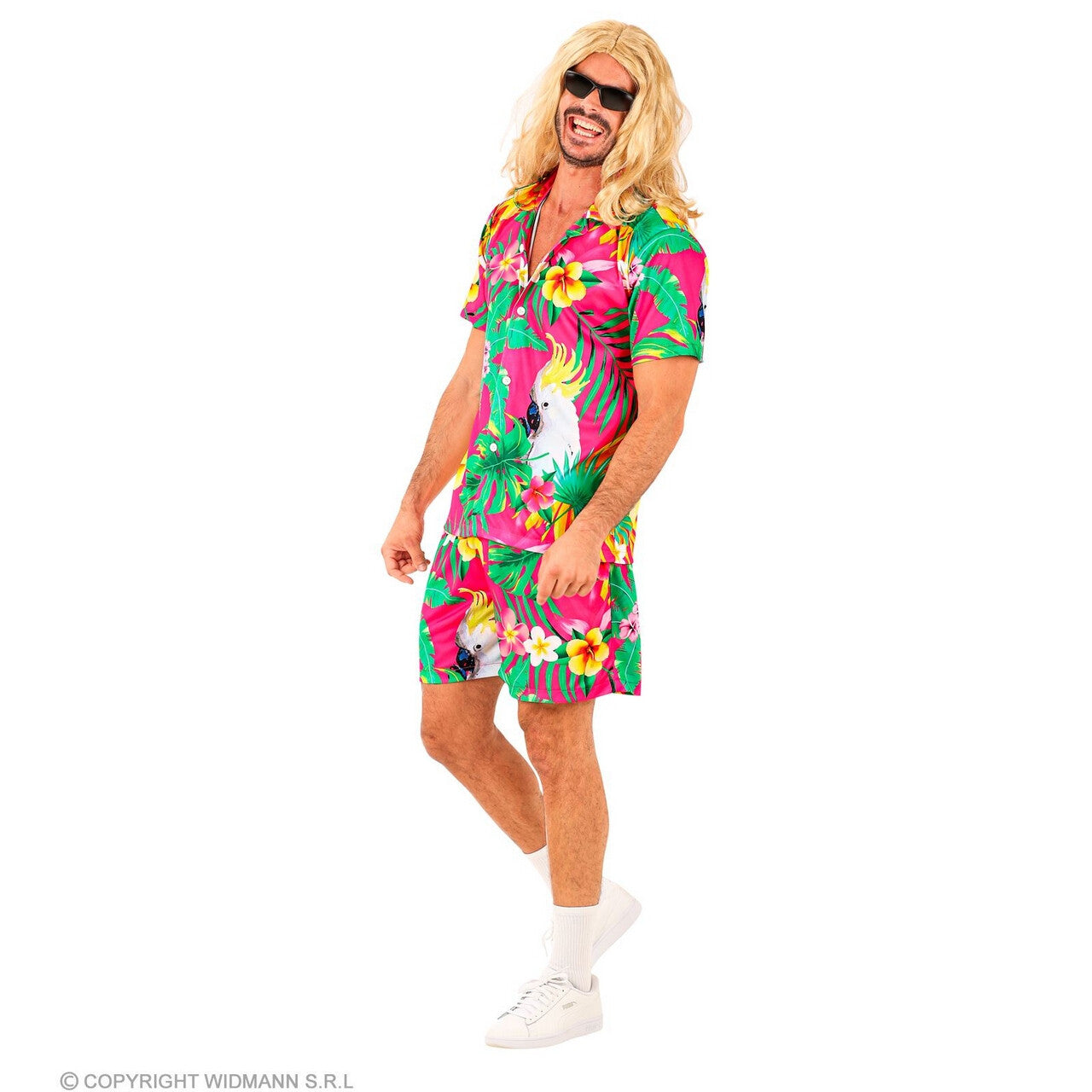 Op deze afbeelding zie je een Kostuums, van het merk Widmann. Tropical Summer Heat Roze Man Kostuum