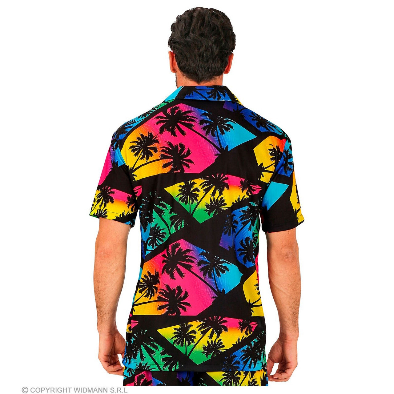 Op deze afbeelding zie je een Kostuums, van het merk Widmann. Summer Sunset Palmtree Shirt Man