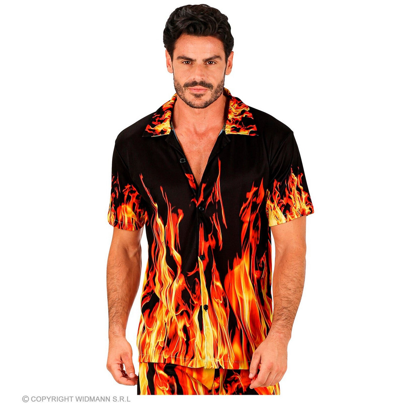 Op deze afbeelding zie je een Kostuums, van het merk Widmann. Bbq Meat On Fire Shirt Man