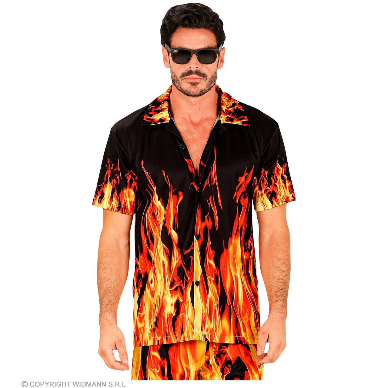 Op deze afbeelding zie je een Kostuums, van het merk Widmann. Bbq Meat On Fire Shirt Man