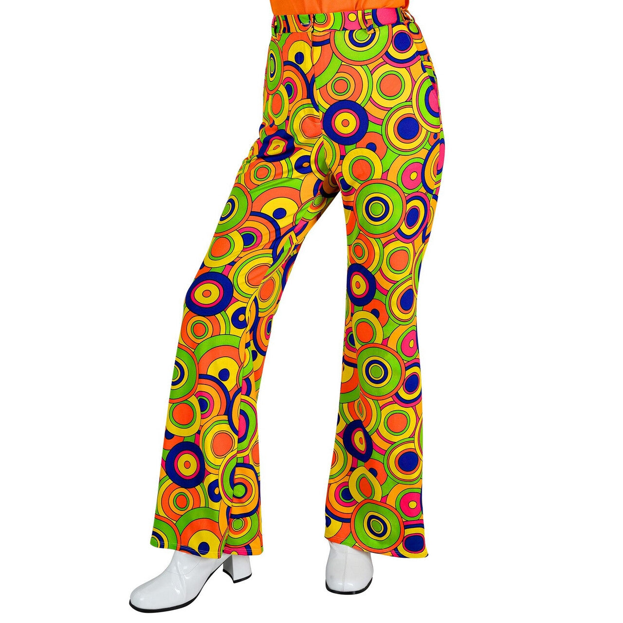 Op deze afbeelding zie je een Kostuums, van het merk Widmann. Love The 70s Longplay Circles Broek Vrouw