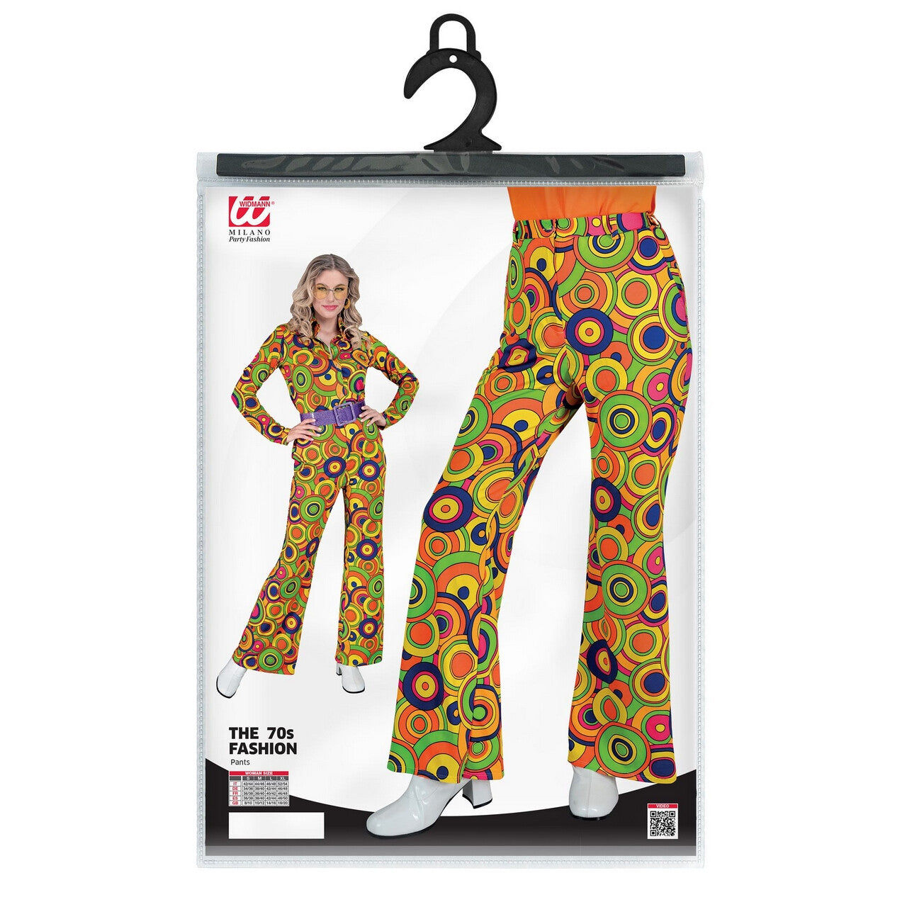 Op deze afbeelding zie je een Kostuums, van het merk Widmann. Love The 70s Longplay Circles Broek Vrouw