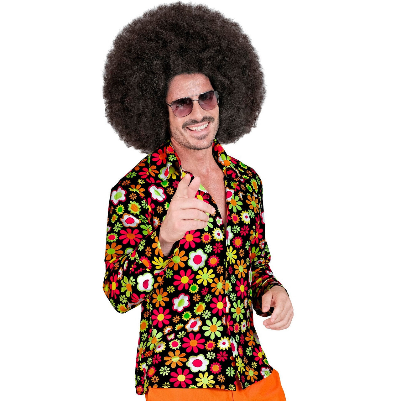 Op deze afbeelding zie je een Kostuums, van het merk Widmann. Flower Dance Overhemd Super 60s Man