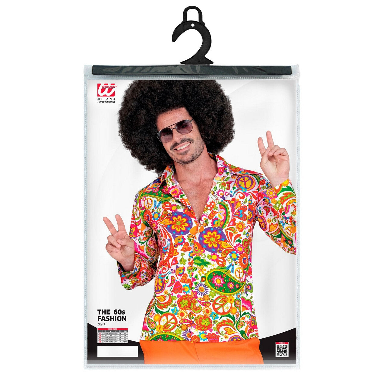 Op deze afbeelding zie je een Kostuums, van het merk Widmann. Super 60s Peace And Flower Overhemd Man