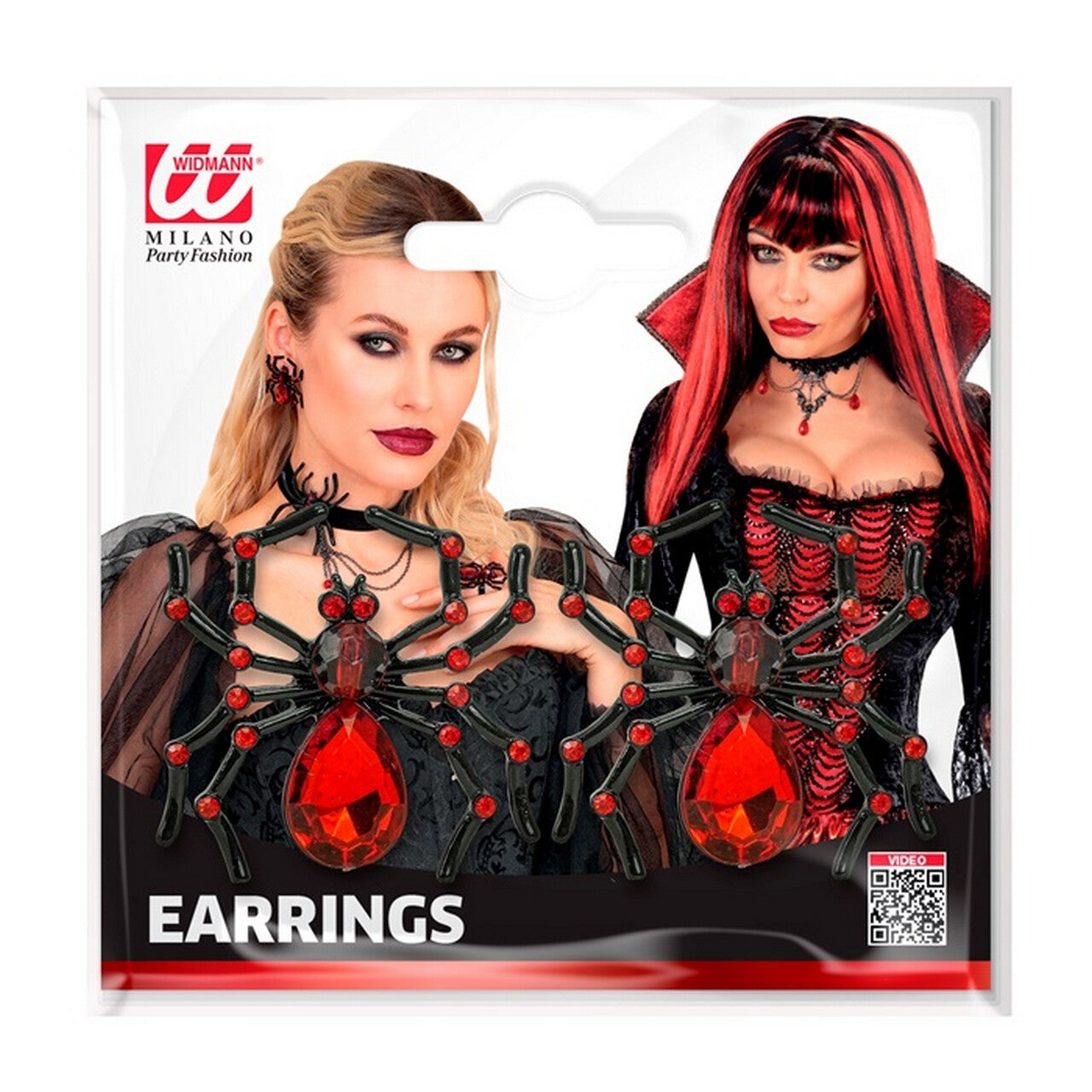 Op deze afbeelding zie je een Accessoires, van het merk Widmann. Oorbellen Red Spider