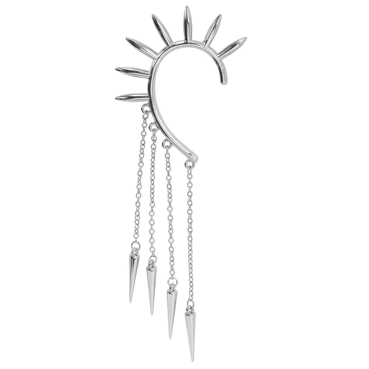 Op deze afbeelding zie je een Accessoires, van het merk Widmann. Oor Versiering Silver Punk