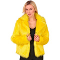 Knallgelbe Kunstpelzjacke Damen