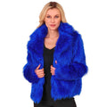 Kobalt Blauwe Bontjas Vrouw