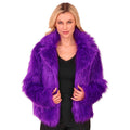 Trendige Violette Plüschjacke Damen