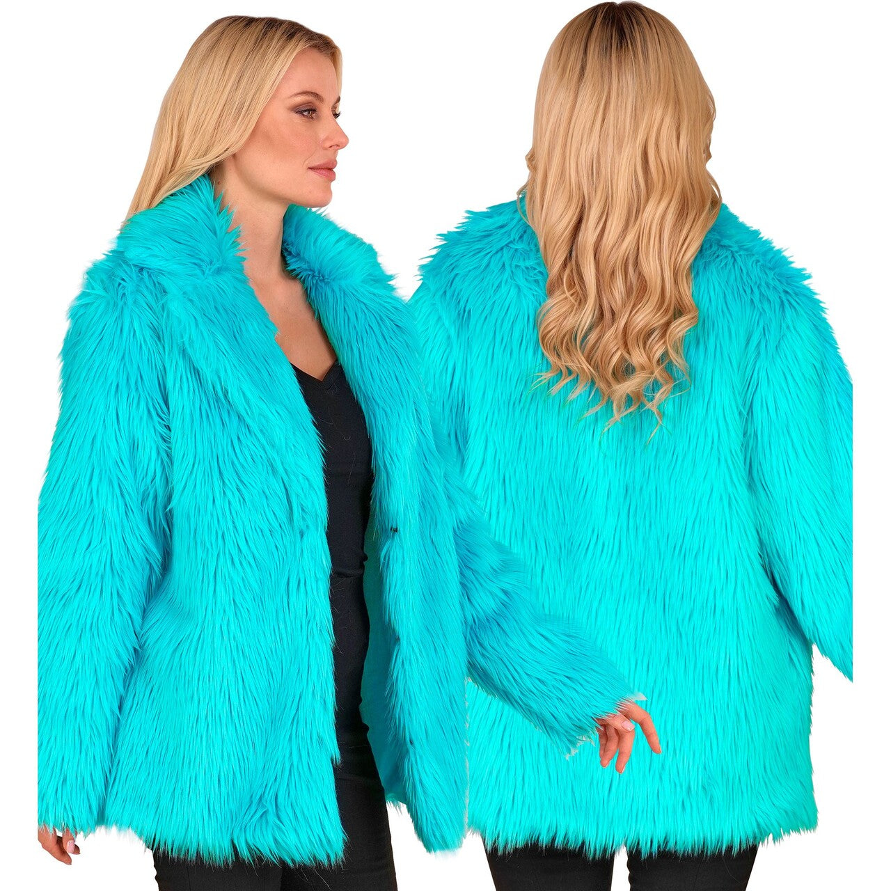 Op deze afbeelding zie je een Kostuums, van het merk Widmann. Lichtblauwe Bontjas Cool As Ice