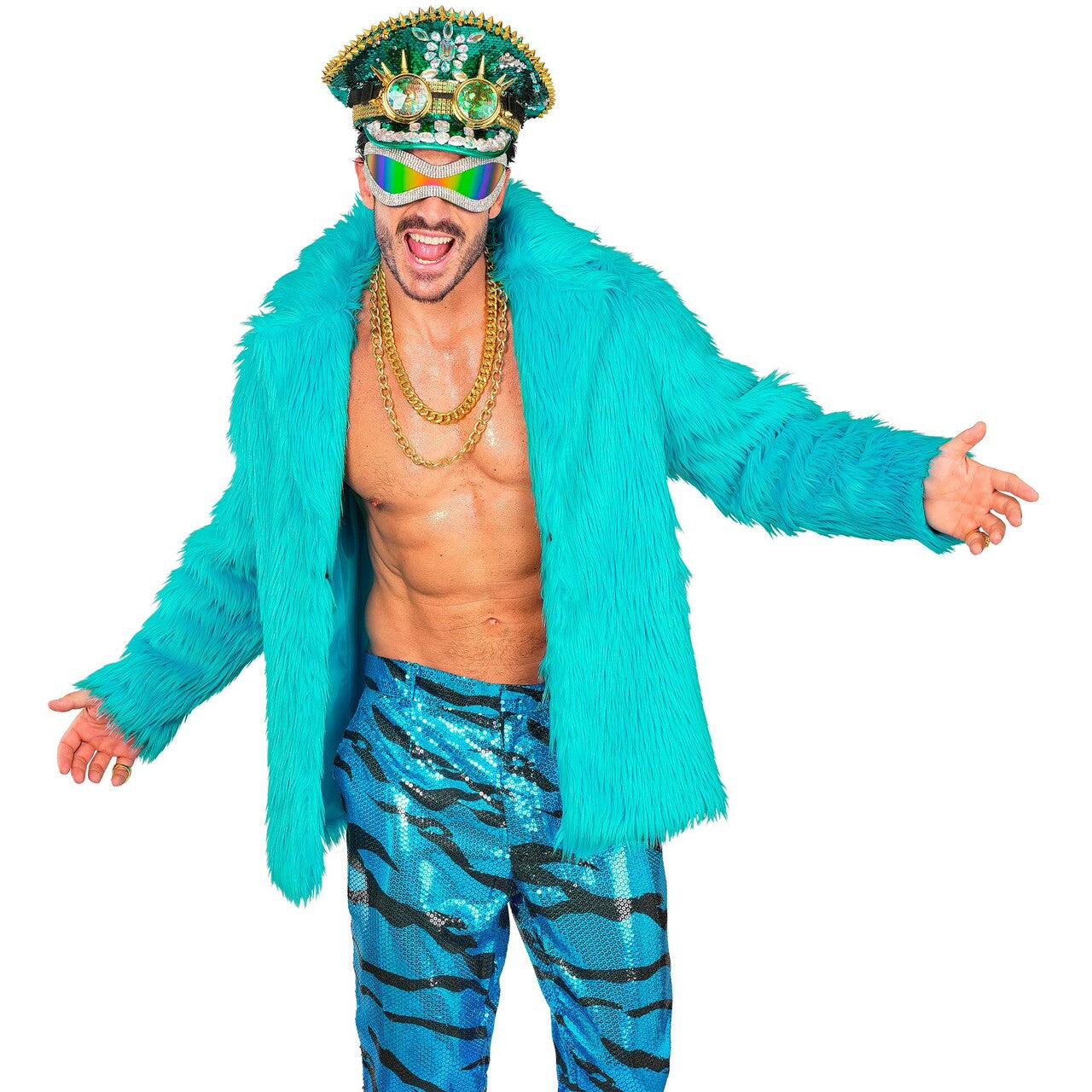 Op deze afbeelding zie je een Kostuums, van het merk Widmann. Lichtblauwe Bontjas Cool As Ice