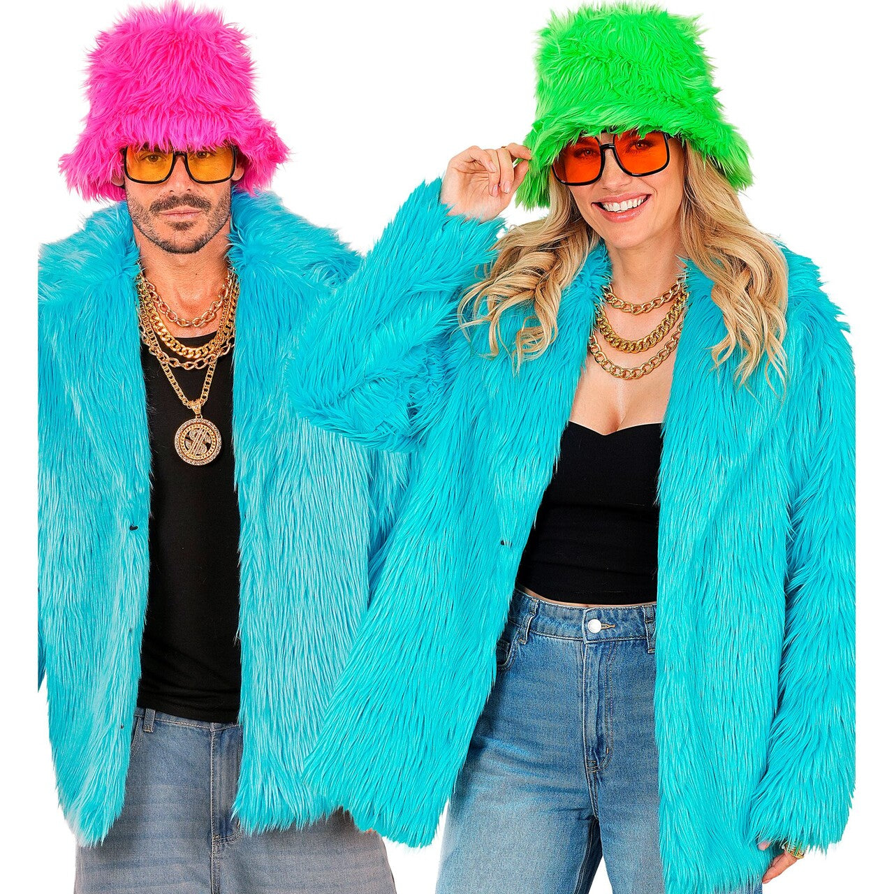 Op deze afbeelding zie je een Kostuums, van het merk Widmann. Lichtblauwe Bontjas Cool As Ice