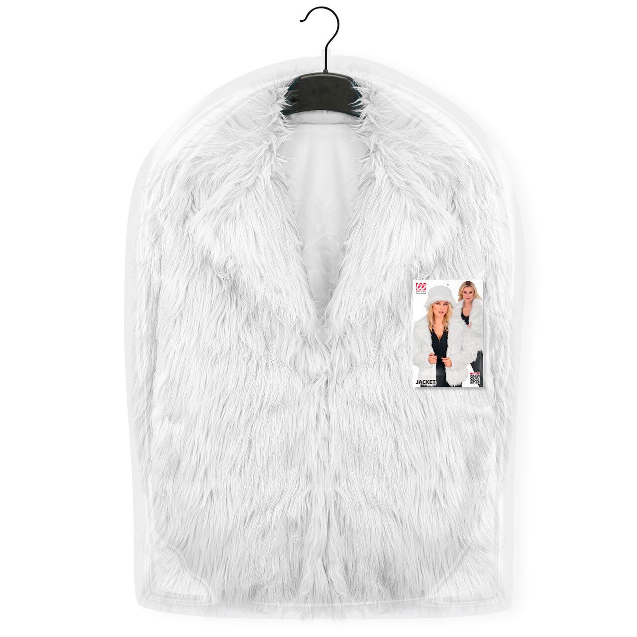 Op deze afbeelding zie je een Kostuums, van het merk Widmann. Witte Bontjas Hot In White Vrouw