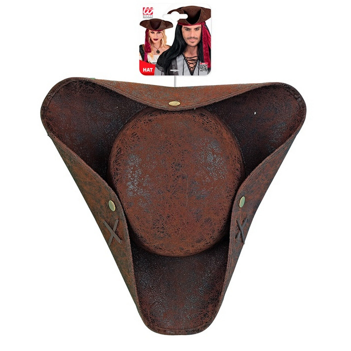 Op deze afbeelding zie je een Accessoires, van het merk Widmann. Driesteek Piratenhoed Bruin