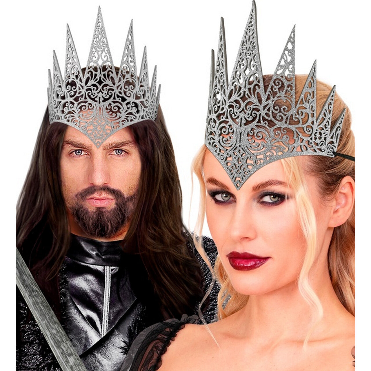 Op deze afbeelding zie je een Accessoires, van het merk Widmann. Evil Queen King Kroon Zilver