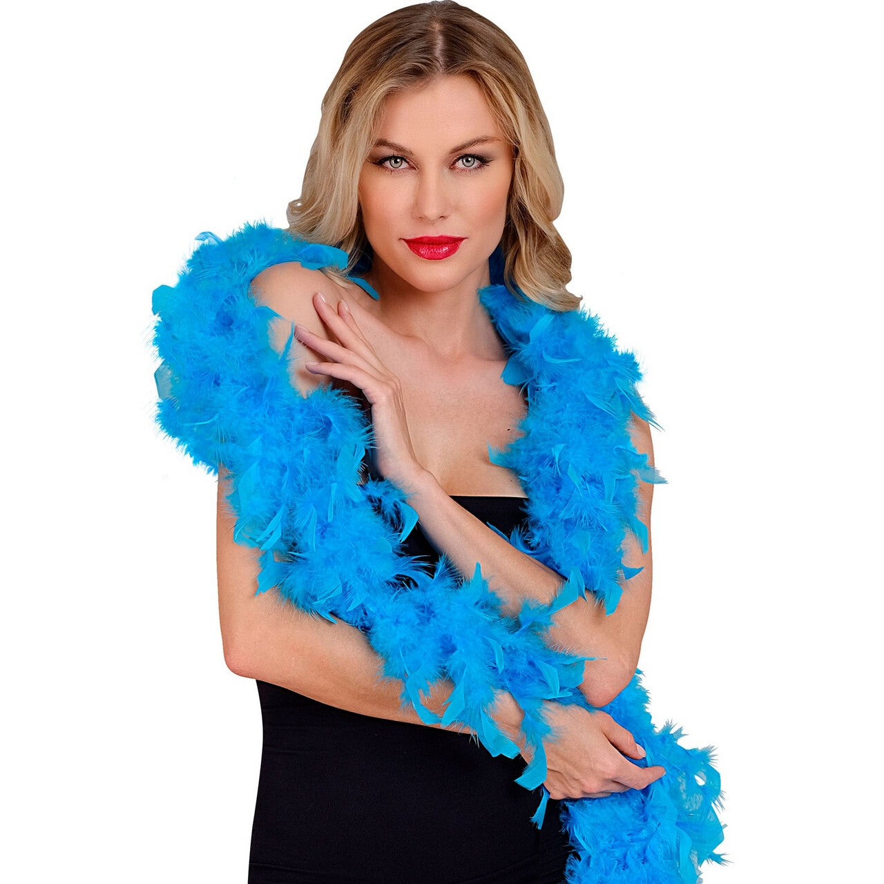Op deze afbeelding zie je een Accessoires, van het merk Widmann. Boa Licht Blauw 180 Centimeter 80 Gram
