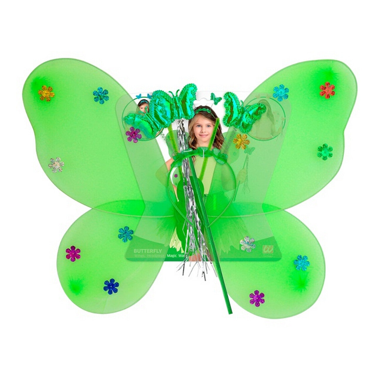 Op deze afbeelding zie je een Accessoires, van het merk Widmann. Groene Vlinder Sterrenfee Set