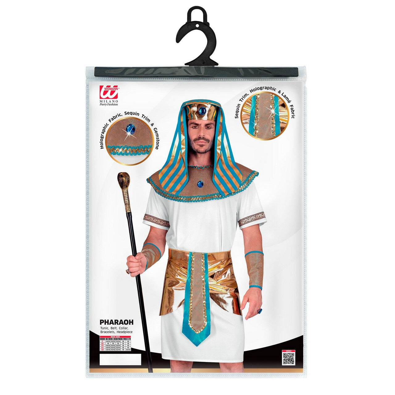Op deze afbeelding zie je een Kostuums, van het merk Widmann. Farao Machtigste King Of Egypt Man Kostuum