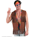 Hippie Western Vest Met Franjes Bruin Man