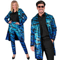 Veste à Paillettes Vagues Bleues