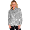 Chemise à Paillettes Éclat Argenté